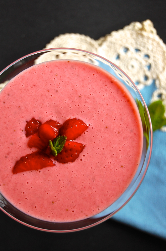 yogurt and strawberry mousse